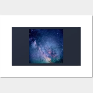 blue purple constellation starry sky universe galaxy Posters and Art